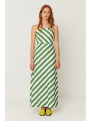 SKFK Sukienka "Aura" w kolorze zielono-białym rozmiar: 34. Białe sukienki SKFK, bez wzorów, z bawełny, bez kołnierzyka, bez ramiączek, maxi. Za 304.99 zł.