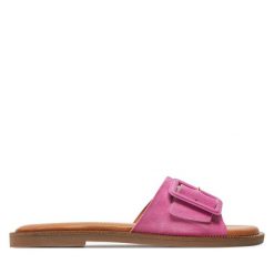 Klapki Tamaris. Czerwone klapki Tamaris, bez wzorów, bez obcasa. Za 209.99 zł.