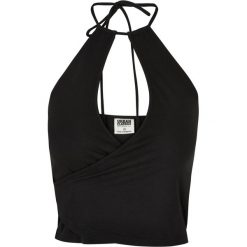 Top Damski Krótka Kopertowy. Czarne topy Urban Classics, xl, bez wzorów, bez kołnierzyka, bez ramiączek. Za 72.99 zł.