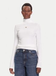 Calvin Klein Jeans Golf LV047D203G Biały Slim Fit. Białe golfy Calvin Klein Jeans, s, bez wzorów, z bawełny, bez ramiączek. Za 219.99 zł.