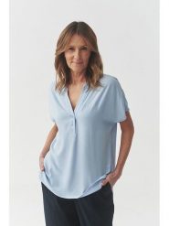 TATUUM Bluzka "Marelli" w kolorze błękitnym rozmiar: 42. Niebieskie bluzki Tatuum, bez wzorów, z wiskozy, bez kołnierzyka, bez ramiączek. Za 113.90 zł.