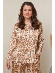 Curvy Lady Bluzka w kolorze karmelowo-kremowym rozmiar: 48/50. Brązowe bluzki Curvy Lady, bez wzorów, klasyczne, bez kołnierzyka, bez ramiączek. Za 101.70 zł.