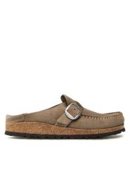 Birkenstock Klapki Buckley 1019490 Szary. Szare klapki Birkenstock, bez wzorów, ze skóry, bez obcasa. Za 493.99 zł.