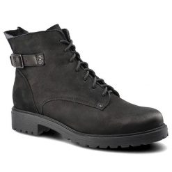 Botki damskie Pollonus, ze skóry naturalnej i ocieplane filcem, czarne, 5-1119-004. Czarne botki Pollonus, na jesień, bez wzorów, z nubiku, bez obcasa, bez zapięcia. Za 209.00 zł.