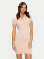 Guess Sukienka dzianinowa V5RK02 Z3LF0 Różowy Regular Fit. Czerwone sukienki Guess, l, z aplikacjami, z dzianiny, bez kołnierzyka, bez ramiączek. Za 219.99 zł.