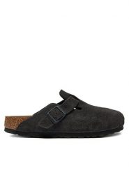 Birkenstock Klapki Boston zamsz 1028552 Szary. Szare klapki Birkenstock, bez wzorów, ze skóry, bez obcasa. Za 649.99 zł.