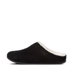 Kapcie damskie FitFlop Chrissie™. Czarne obuwie domowe FIT FLOP, bez wzorów, z wełny, bez zapięcia. Za 617.00 zł.