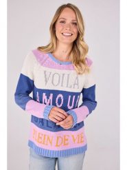 LIEBLINGSSTÜCK Sweter "Bamika" w kolorze niebiesko-fioletowym rozmiar: 48. Niebieskie swetry LIEBLINGSSTÜCK, bez wzorów, z bawełny, bez ramiączek. Za 228.92 zł.