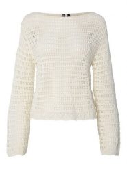 Pieces Sweter "Fallon" w kolorze kremowym rozmiar: M. Brązowe swetry Pieces, m, bez wzorów, bez ramiączek. Za 125.45 zł.