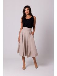 Be Wear Spódnica w kolorze beżowym rozmiar: L. Brązowe spódnice Be Wear, l, bez wzorów, midi, rozkloszowane. Za 206.42 zł.