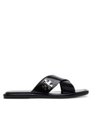 Tory Burch Klapki 170611 Czarny. Czarne klapki Tory Burch, bez wzorów, ze skóry, bez obcasa. Za 1,139.00 zł.