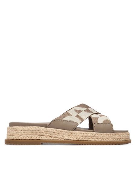 DKNY Klapki Binna K2639436 Beżowy. Brązowe espadryle DKNY, bez wzorów, z materiału, bez obcasa. Za 341.99 zł.