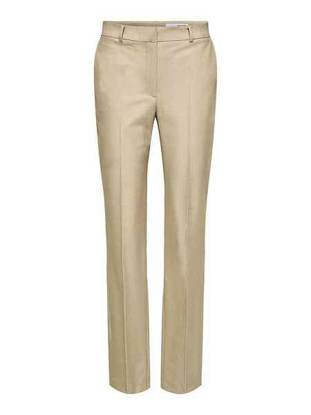 SELECTED FEMME Spodnie chino "Eliana" w kolorze beżowym rozmiar: 34/L32. Brązowe spodnie materiałowe Selected Femme, na imprezę, l, bez wzorów, z wiskozy, z podwyższonym stanem. Za 73.76 zł.