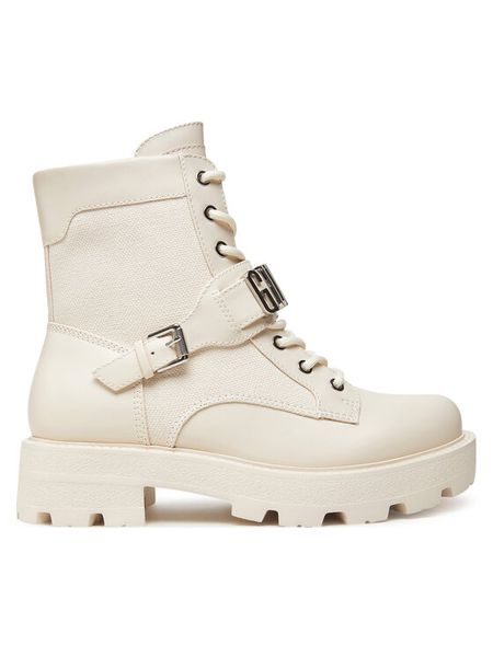 Guess Trzewiki FLTYZ2 FAP10 Écru. Botki Guess, z aplikacjami, ze skóry, bez obcasa, na płaskiej podeszwie, bez zapięcia. Za 529.99 zł.