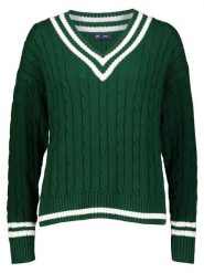 GAP Sweter w kolorze zielonym rozmiar: L. Zielone swetry GAP, l, bez wzorów, ze splotem, bez ramiączek. Za 167.28 zł.