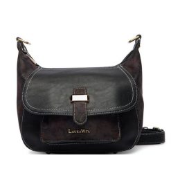 Torebka Laura Vita. Czarne listonoszki Laura Vita, bez wzorów, bez dodatków. Za 409.99 zł.