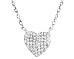Naszyjnik srebrny z cyrkoniami - serca. Szare naszyjniki Apart, z cyrkonią, srebrne. Za 249.00 zł.