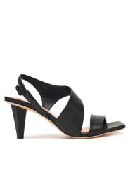 AGL Sandały D689007PCSOFTY0000 Czarny. Czarne sandały AGL, bez wzorów, ze skóry, bez obcasa, na słupku, bez zapięcia. Za 1,739.00 zł.