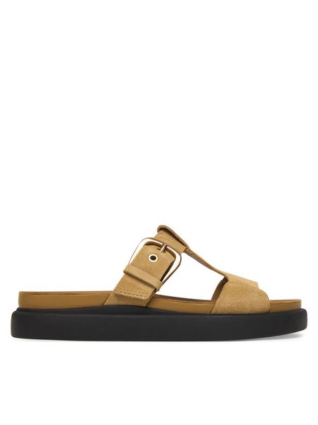 Clarks Klapki Aristella West 26185811 Brązowy. Brązowe klapki Clarks, bez wzorów, ze skóry, bez obcasa. Za 262.99 zł.