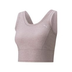 Top Sportowy Damski Puma Studio Yogini Luxe Crop Tank Różowy. Brązowe koszulki sportowe Puma, bez wzorów, bez ramiączek. W wyprzedaży za 130.40 zł.