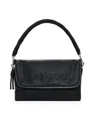 Desigual Torebka 25SAXPBK Czarny. Czarne torebki klasyczne Desigual, bez wzorów, ze skóry, bez dodatków. Za 159.99 zł.