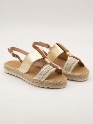 Bellucci Espadryle w kolorze złoto-beżowym rozmiar: 39. Brązowe espadryle Bellucci, bez wzorów, bez obcasa, bez zapięcia. Za 112.95 zł.