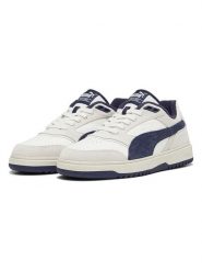 Puma Skórzane sneakersy "Doublecourt" w kolorze biało-granatowym rozmiar: 43. Białe trampki Puma, bez wzorów, bez zapięcia. Za 235.52 zł.