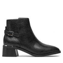 Botki Aldo. Czarne botki Aldo, bez wzorów, bez obcasa, na słupku, bez zapięcia. Za 699.99 zł.