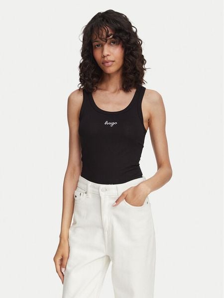 HUGO Top Damatank 50572293 Czarny Extra Slim Fit. Czarne topy Hugo, s, bez wzorów, z bawełny, bez kołnierzyka, bez ramiączek. Za 129.99 zł.