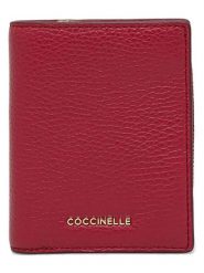 COCCINELLE Skórzany portfel w kolorze bordowym - 10 x 12,5 x 1 cm rozmiar: onesize. Czerwone portfele Coccinelle, bez wzorów, z materiału. Za 361.02 zł.