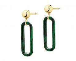 Złote kolczyki z malachitami syntetycznymi. Żółte kolczyki Apart, z malachitem, złote. Za 469.00 zł.