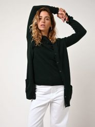 AUTHENTIC CASHMERE Kaszmirowy kardigan "Cimet" w kolorze ciemnozielonym rozmiar: M. Zielone kardigany AUTHENTIC CASHMERE, m, bez wzorów, z kaszmiru. Za 250.94 zł.
