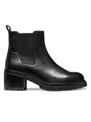 Geox Skórzane botki "Damiana" w kolorze czarnym rozmiar: 40. Czarne botki Geox, bez wzorów, z materiału, bez obcasa, bez zapięcia. Za 364.95 zł.