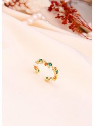 L'Atelier de Gaia Pozłacany pierścionek z perłami i cyrkoniami rozmiar: onesize. Białe pierścionki L'Atelier de Gaia, z cyrkonią, pozłacane. Za 100.04 zł.