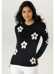 Aniston Sweter w kolorze czarnym rozmiar: 42. Czarne swetry Aniston, bez wzorów, bez ramiączek. Za 97.95 zł.