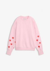 Bluza z mieszanki bawełny. Czerwone bluzy bonprix, bez wzorów, z bawełny, bez kaptura. Za 104.99 zł.