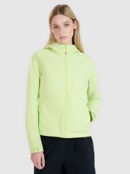 4F Kurtka softshell wiatroodporna membrana 5000 damska - zielona XL. Zielone kurtki 4f, na zimę, m, bez wzorów, z dzianiny, z kapturem, windstopper. W wyprzedaży za 159.99 zł.