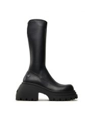 Naked Wolfe Kozaki Scar Czarny. Czarne kozaki Naked Wolfe, ze skóry, bez obcasa, na słupku, bez zapięcia. Za 1,399.00 zł.