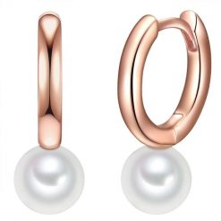 Valero Pearls Srebrne kolczyki kreole srebro wysokiej próby Perła hodowlana słodkowodna różowe złoto Kolczyki koła 1 ct Damski. Czerwone kolczyki Valero Pearls, z perłą, pozłacane. Za 378.99 zł.