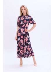 Marks & Spencer Sukienka w kolorze granatowo-różowym rozmiar: 44. Niebieskie sukienki Marks & Spencer, bez wzorów, z wiskozy, bez kołnierzyka, bez ramiączek, maxi. Za 122.96 zł.