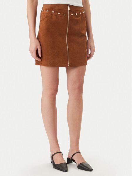 Morgan Spódnica z imitacji skóry 261-JCLAM Brązowy Regular Fit. Brązowe spódnice Morgan, bez wzorów, ze skóry. Za 175.99 zł.
