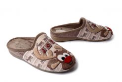 SANITAL FLEX 7400-4 reno joy taupe, kapcie damskie. Brązowe obuwie domowe Sanital-Flex, bez wzorów, bez zapięcia. Za 119.90 zł.