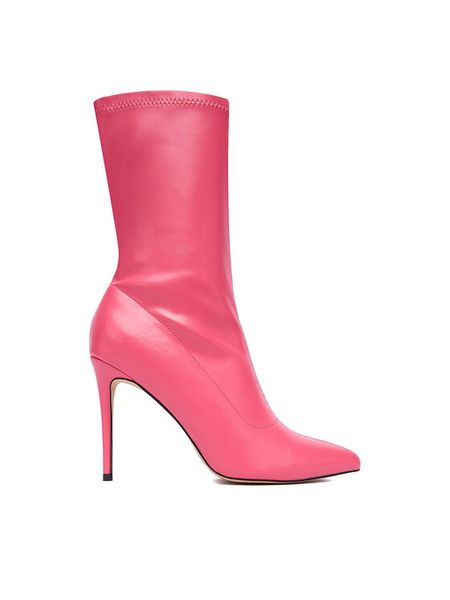 DeeZee Botki ZALMM220168 Różowy. Czerwone botki DeeZee, bez wzorów, z materiału, bez obcasa, na szpilce, bez zapięcia. Za 199.99 zł.