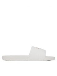 Calvin Klein Jeans Klapki Slide Monogram Wn Logo Ck YW0YW01967 Biały. Białe klapki Calvin Klein Jeans, bez wzorów, z jeansu, bez obcasa. Za 129.99 zł.