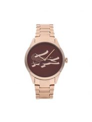 Lacoste Zegarek Ladycroc 2001191 Różowe złoto. Czerwone, analogowe zegarki Lacoste, złote. Za 499.99 zł.