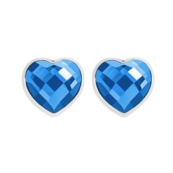 Kolczyki Mini Icons serca z niebieskim kryształem, posrebrzane. Niebieskie kolczyki Lilou, posrebrzane. Za 189.00 zł.