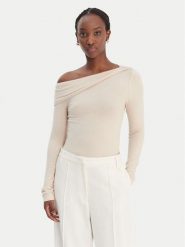 Guess Bluzka W6RP15 KD012 Beżowy Slim Fit. Brązowe bluzki Guess, l, z aplikacjami, z wiskozy, bez kołnierzyka, bez ramiączek. Za 269.99 zł.