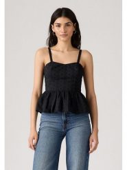 Levi's Top w kolorze czarnym rozmiar: XS. Czarne topy Levi's®, s, bez wzorów, z bawełny, bez kołnierzyka, bez ramiączek. Za 110.45 zł.