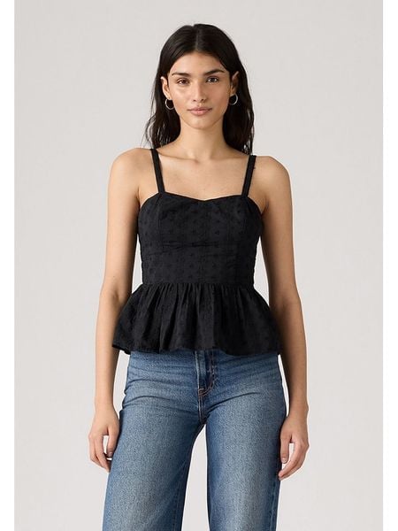 Levi's Top w kolorze czarnym rozmiar: XS. Czarne topy Levi's®, s, bez wzorów, z bawełny, bez kołnierzyka, bez ramiączek. Za 110.45 zł.
