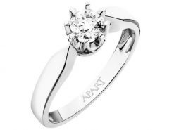 Pierścionek z białego złota z brylantem - SI2/H - 0,40 ct - próba 750. Białe pierścionki Apart, z brylantem, złote. Za 10,590.00 zł.